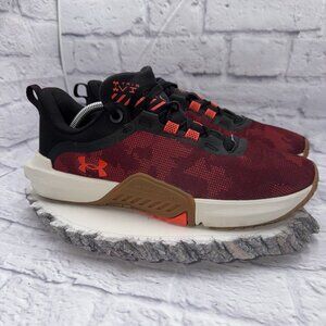 Under Armour Mens TriBase Reign Vital Red Black Cross Training Shoes Size 11.5